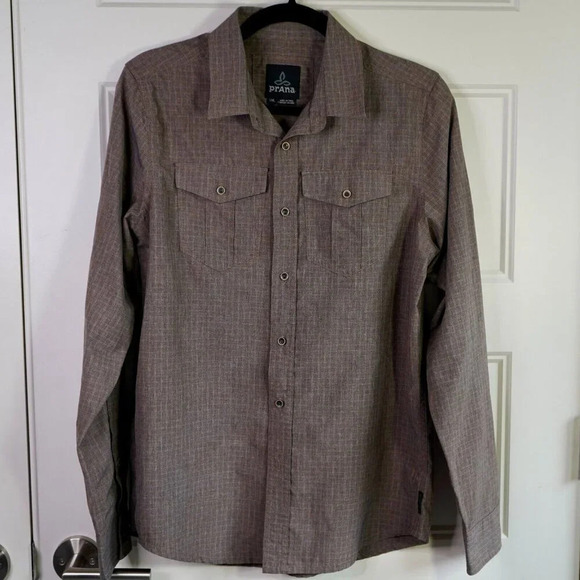 Prana Shirt Mens Small Hiking Button‎ Up Ascension Roll Tab Sleeves Performance - Picture 1 of 10